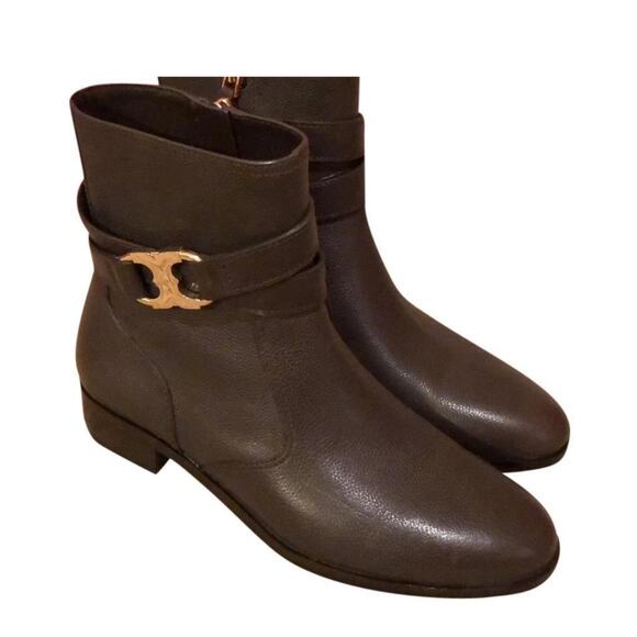 Tory Burch Size 5 Gemini Link Leather Ankle Boots Bootie NIB - Picture 2 of 5
